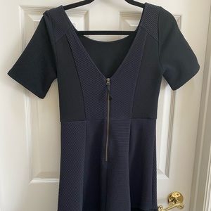Navy Ruffled Dress by HD IN PARIS